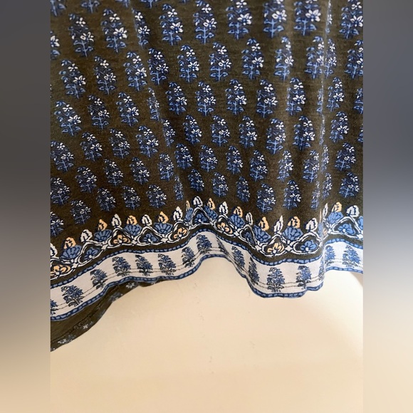 Lucky Brand 3X Micro Floral Henley Peasant Top Popover Boho Artsy Cotton Modal - Picture 2 of 8